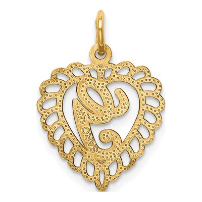 14K Yellow Gold Heart Letter G Pendant – view 5