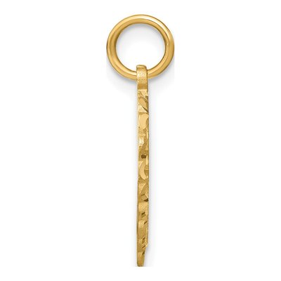 14K Yellow Gold Heart Letter I Pendant – view 3