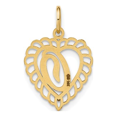 14K Yellow Gold Heart Letter O Charm – view 4