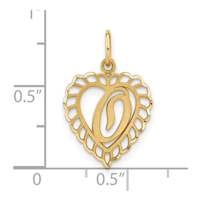 14K Yellow Gold Heart Letter O Charm – view 5