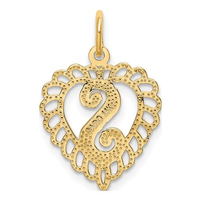 14K Yellow Gold Heart Letter S Charm – view 5