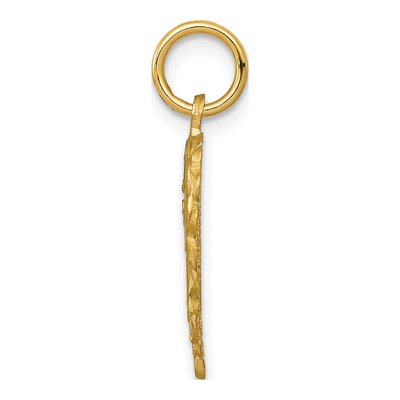 14K Yellow Gold Heart Letter V Pendant – view 3