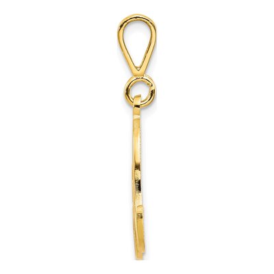 14K Yellow Gold Script 'a' Letter A Pendant – view 3