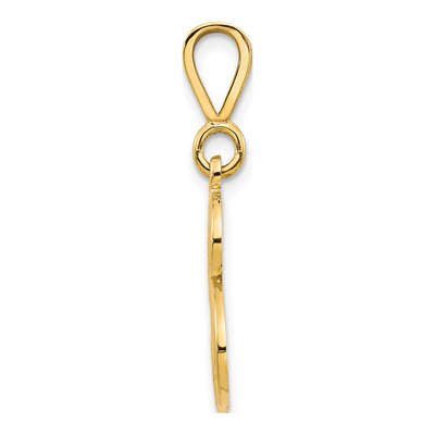 14K Yellow Gold Script Letter B Pendant – view 3