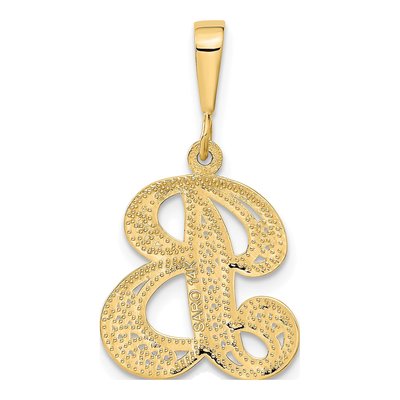 14K Yellow Gold Script Letter B Pendant – view 4