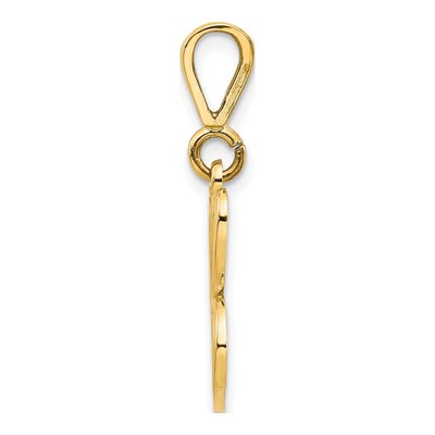 14K Yellow Gold Script Filigree Letter C Pendant – view 3