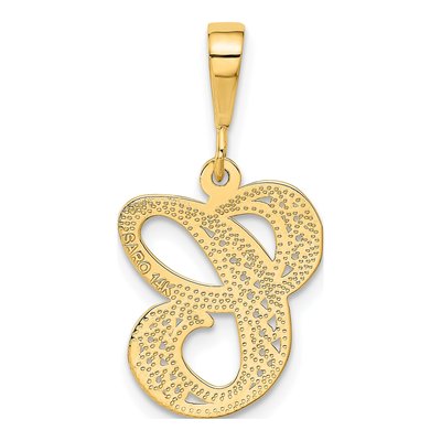 14K Yellow Gold Script Filigree Letter C Pendant – view 4