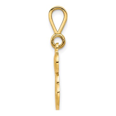 14K Yellow Gold Filigree Letter E Pendant – view 3