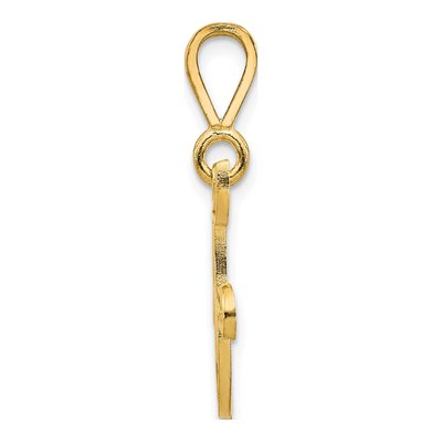 14K Yellow Gold Script Letter F Pendant – view 3