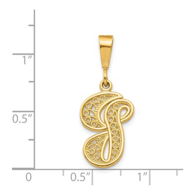 14K Yellow Gold Script Letter G Pendant – view 5