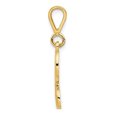 14K Yellow Gold Letter H Pendant – view 3