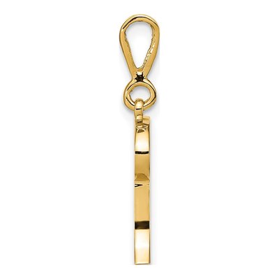 14K Yellow Gold Initial I Filigree Pendant – view 3