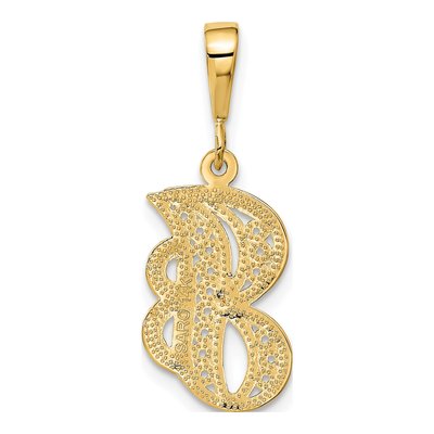 14K Yellow Gold Script Letter J Pendant – view 4