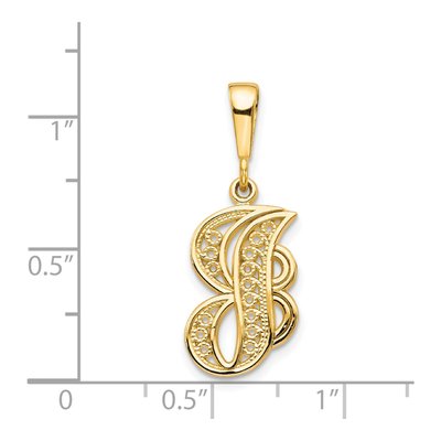 14K Yellow Gold Script Letter J Pendant – view 5
