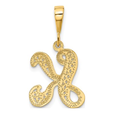 14K Yellow Gold Script Letter K Pendant – view 4