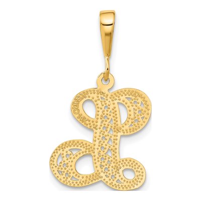 14K Yellow Gold Script Letter L Pendant – view 4