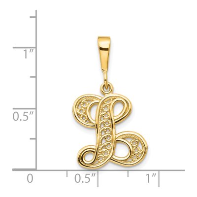 14K Yellow Gold Script Letter L Pendant – view 5