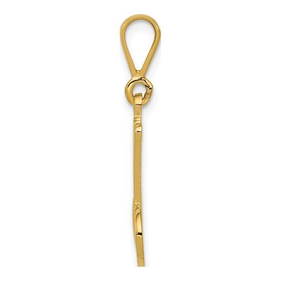14K Yellow Gold Filigree Letter M Pendant – view 3