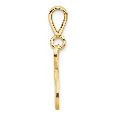 14K Yellow Gold Script Filigree Letter N Pendant – view 3