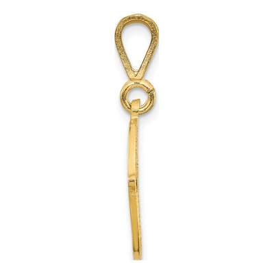14K Yellow Gold Script Letter O Pendant – view 3