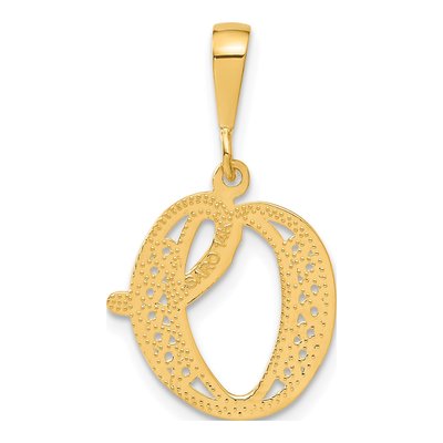 14K Yellow Gold Script Letter O Pendant – view 4