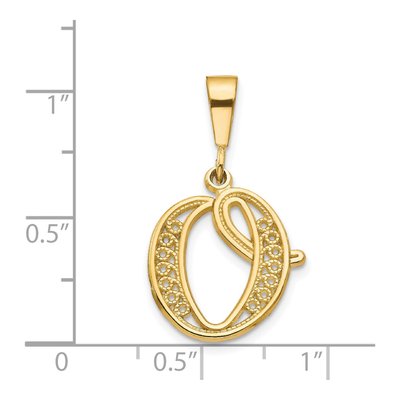 14K Yellow Gold Script Letter O Pendant – view 5