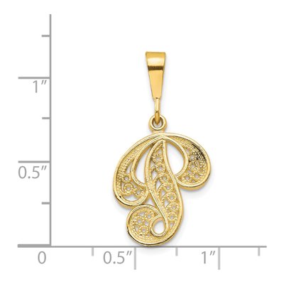 14K Yellow Gold Letter P Pendant – view 4