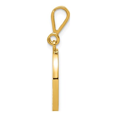 14K Yellow Gold Script Initial Q Pendant – view 2