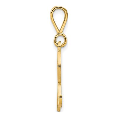 14K Yellow Gold Filigree Letter R Pendant – view 3