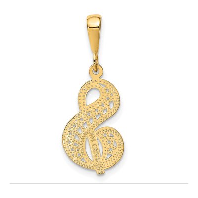 14K Yellow Gold Script Letter S Pendant – view 4