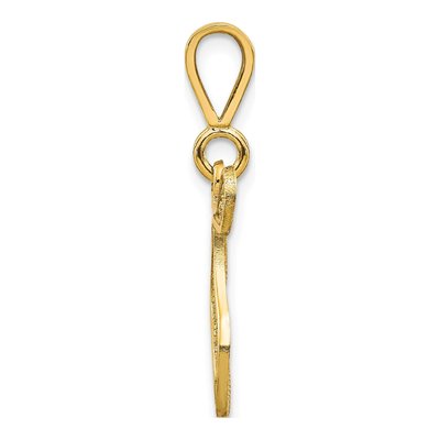 14K Yellow Gold Filigree Letter T Pendant – view 3