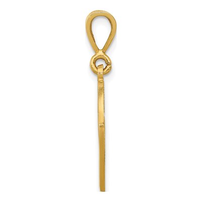 14K Yellow Gold Script Letter V Pendant – view 3