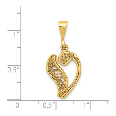 14K Yellow Gold Script Letter V Pendant – view 5