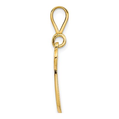 14K Yellow Gold Script Letter W Pendant – view 3