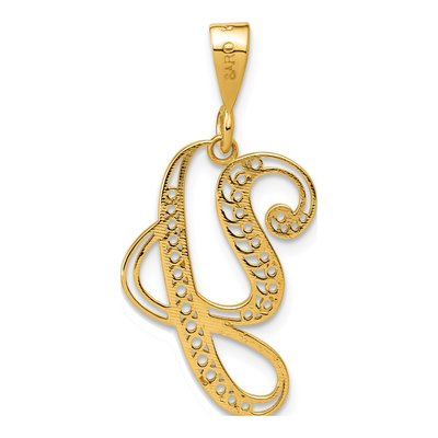 14K Yellow Gold Script Letter Y Pendant – view 3
