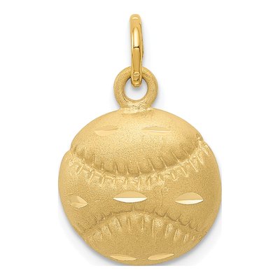 14K Yellow Gold Baseball Pendant