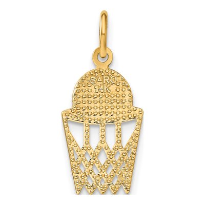 14K Yellow Gold Basketball Net Pendant – view 4
