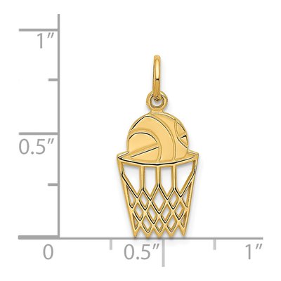 14K Yellow Gold Basketball Net Pendant – view 5