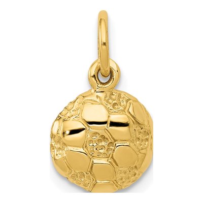 14K Yellow Gold Soccer Ball Pendant