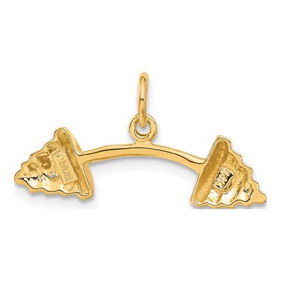 14K Yellow Gold Curved Barbell Charm – view 4
