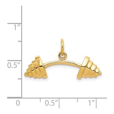 14K Yellow Gold Curved Barbell Charm – view 5