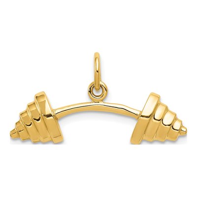 14K Yellow Gold Curved Barbell Charm