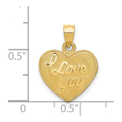 14K Yellow Gold I LOVE YOU Heart Pendant – view 4