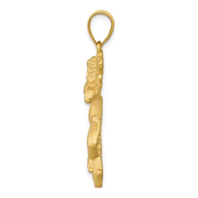 14K Yellow Gold Diamond-Cut Angel Pendant – view 3
