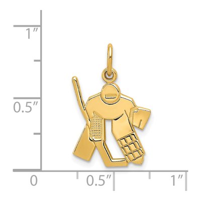 14K Yellow Gold Hockey Goalie Pendant – view 5