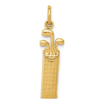 14K Yellow Gold Golf Bag Pendant