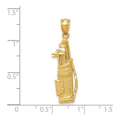 14K Yellow Gold Golf Bag Pendant – view 5