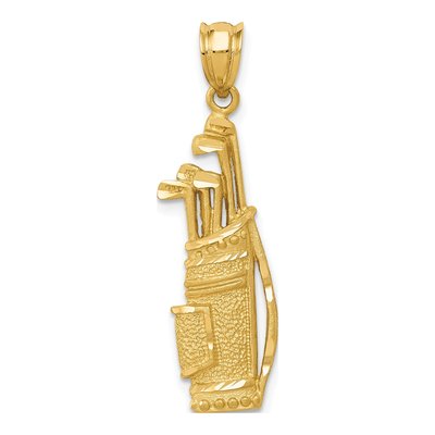 14K Yellow Gold Golf Bag Pendant