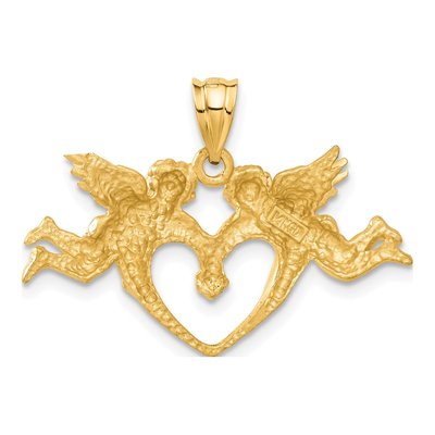 14K Yellow Gold Angels Heart Pendant – view 4