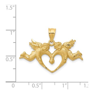 14K Yellow Gold Angels Heart Pendant – view 5